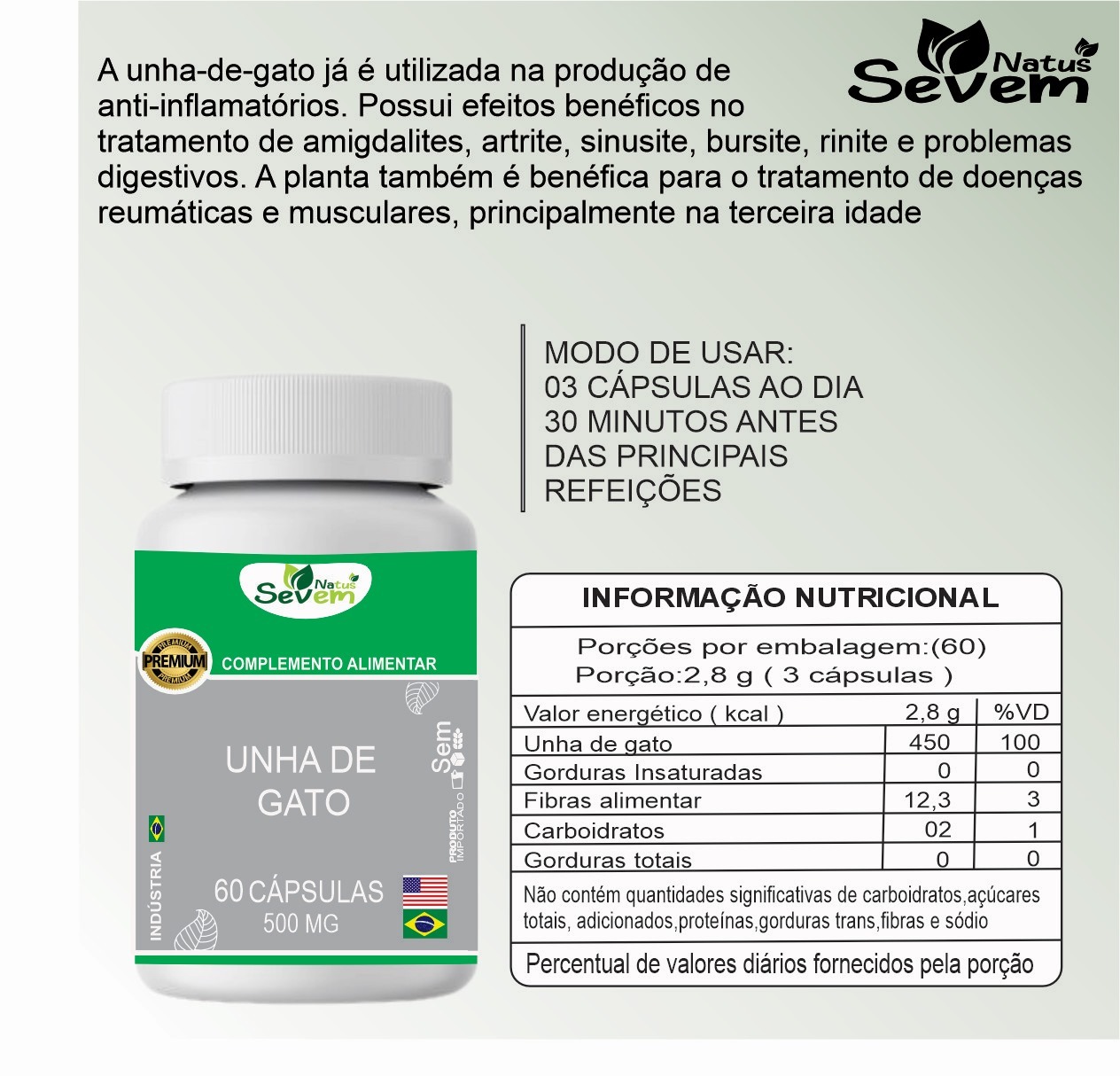 UNHA DE GATO 60 CPS