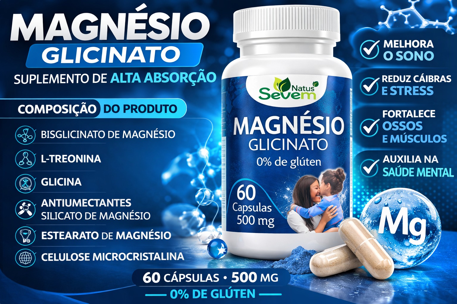 MAGNESIO GLICINATO 500MG SEVEN NATUS