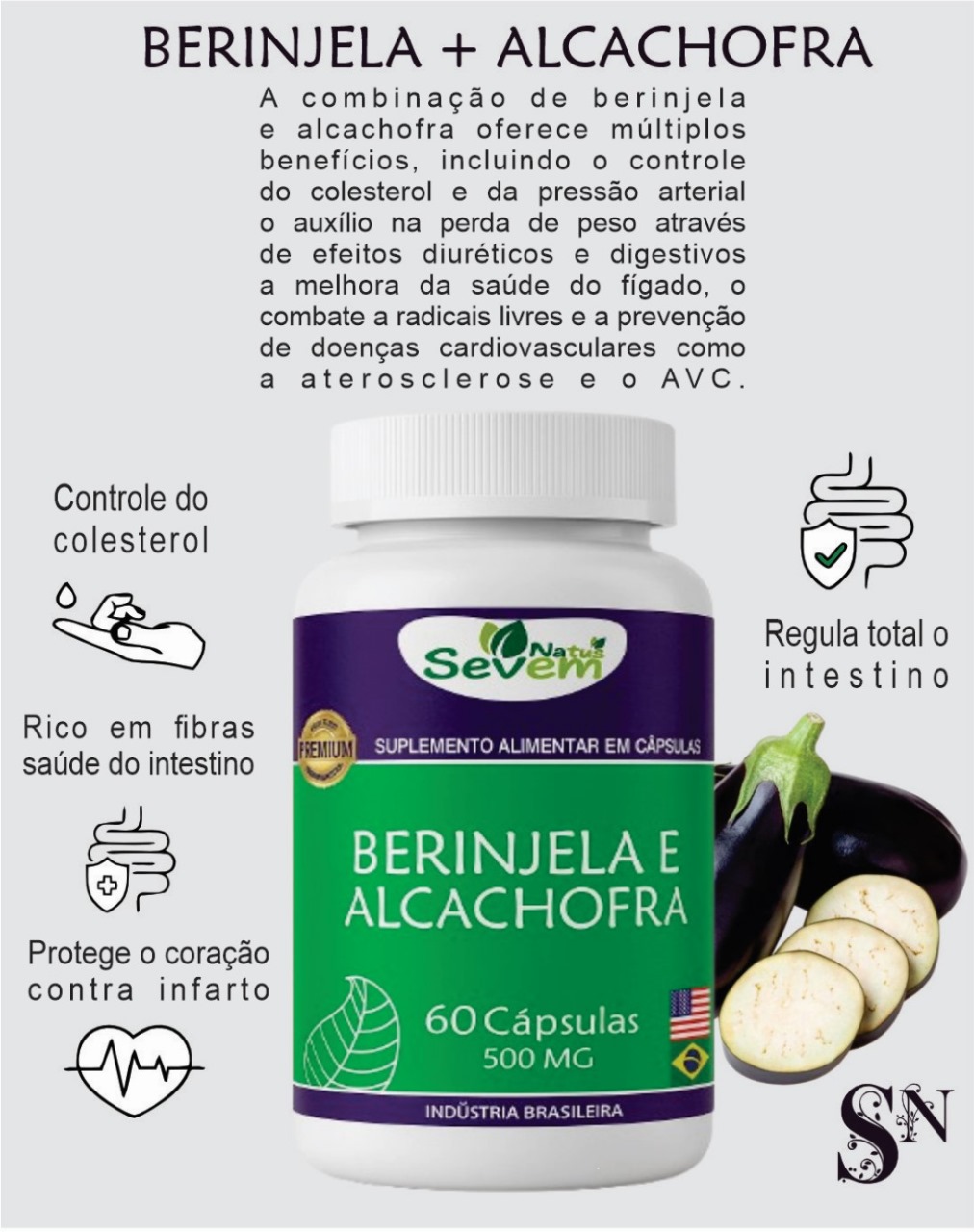 BERINJELA+ ALCACHOFRA 60 CAPS