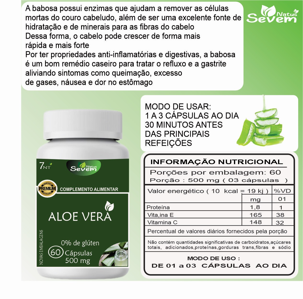ALOE VERA COM 60 CAPS SEVEN NATUS
