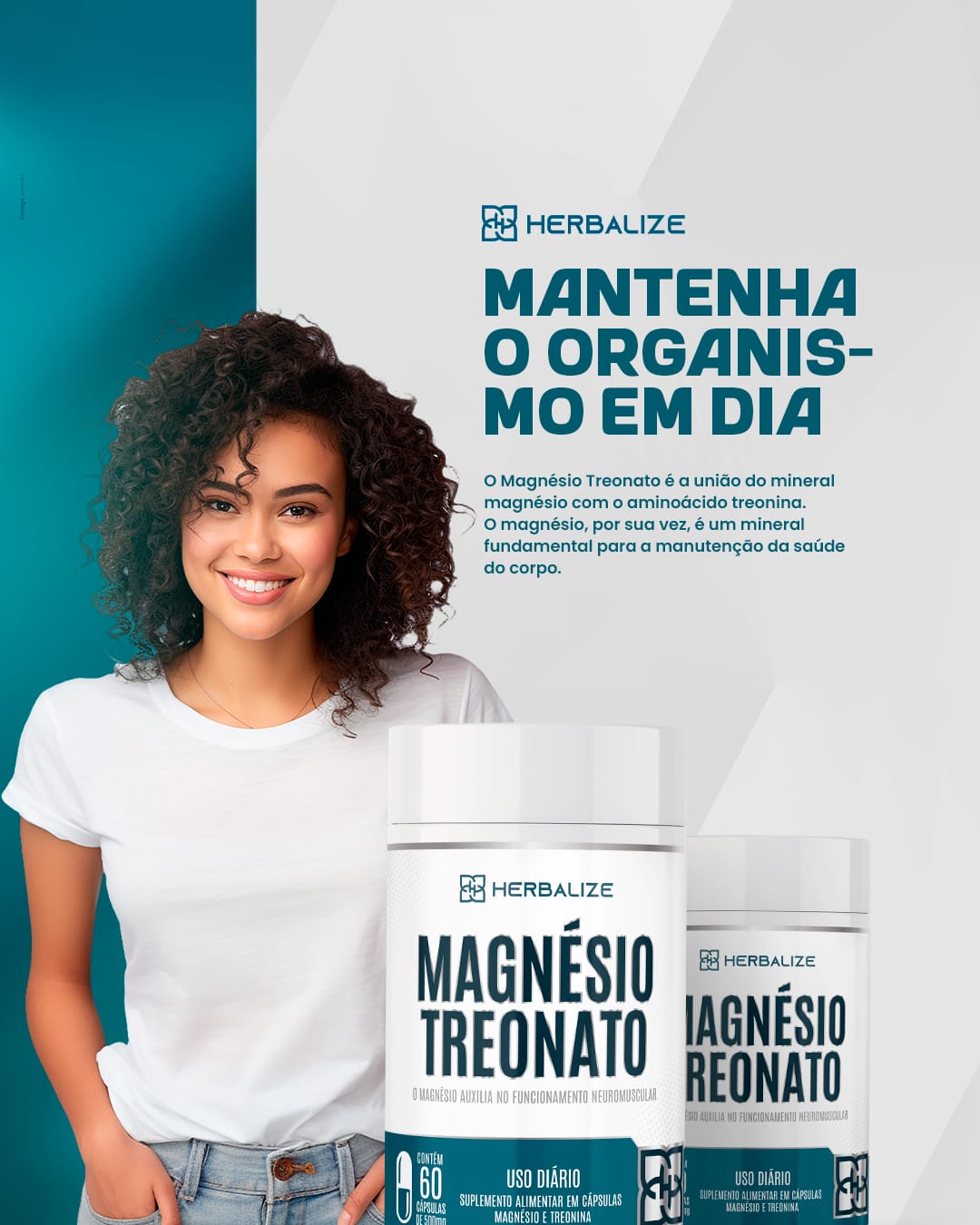 MAGNESIO TREONATO 500MG HERBALIZE 60CAPS